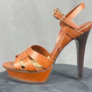 Gianni Bini Brown Strappy Open Toe Platform Sandal